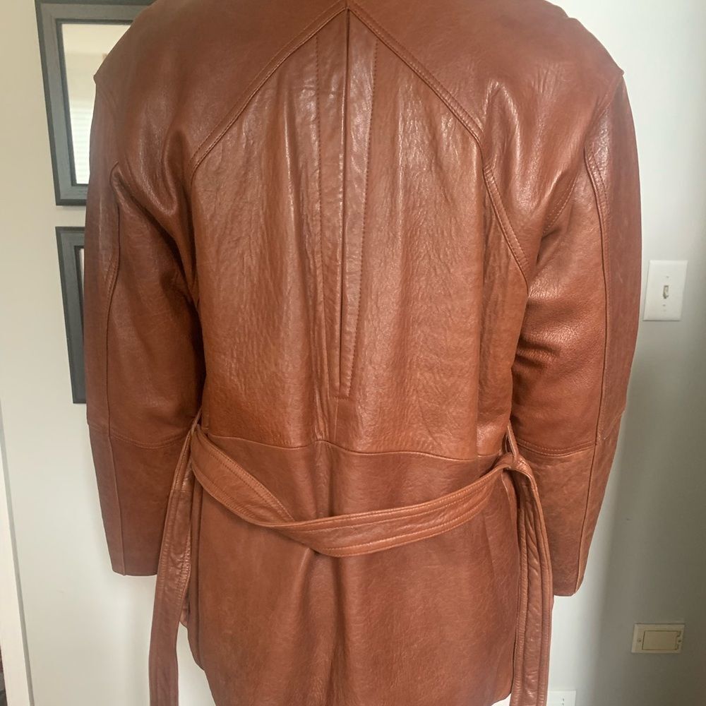 Mens Large Brown Soft leather coat - Picture 13 of 13